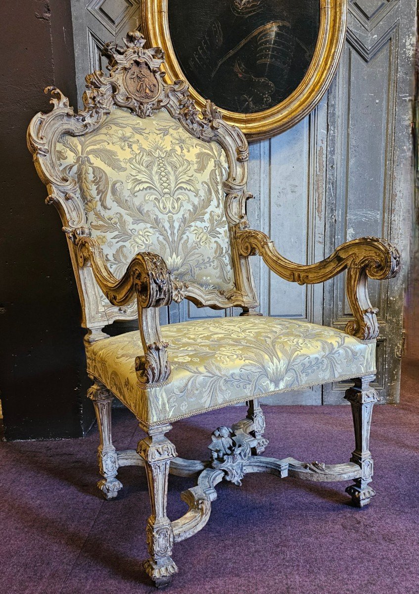 Fauteuil d'Apparat De Style Louis XIV-photo-4