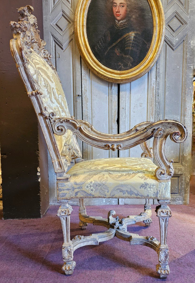 Fauteuil d'Apparat De Style Louis XIV-photo-2