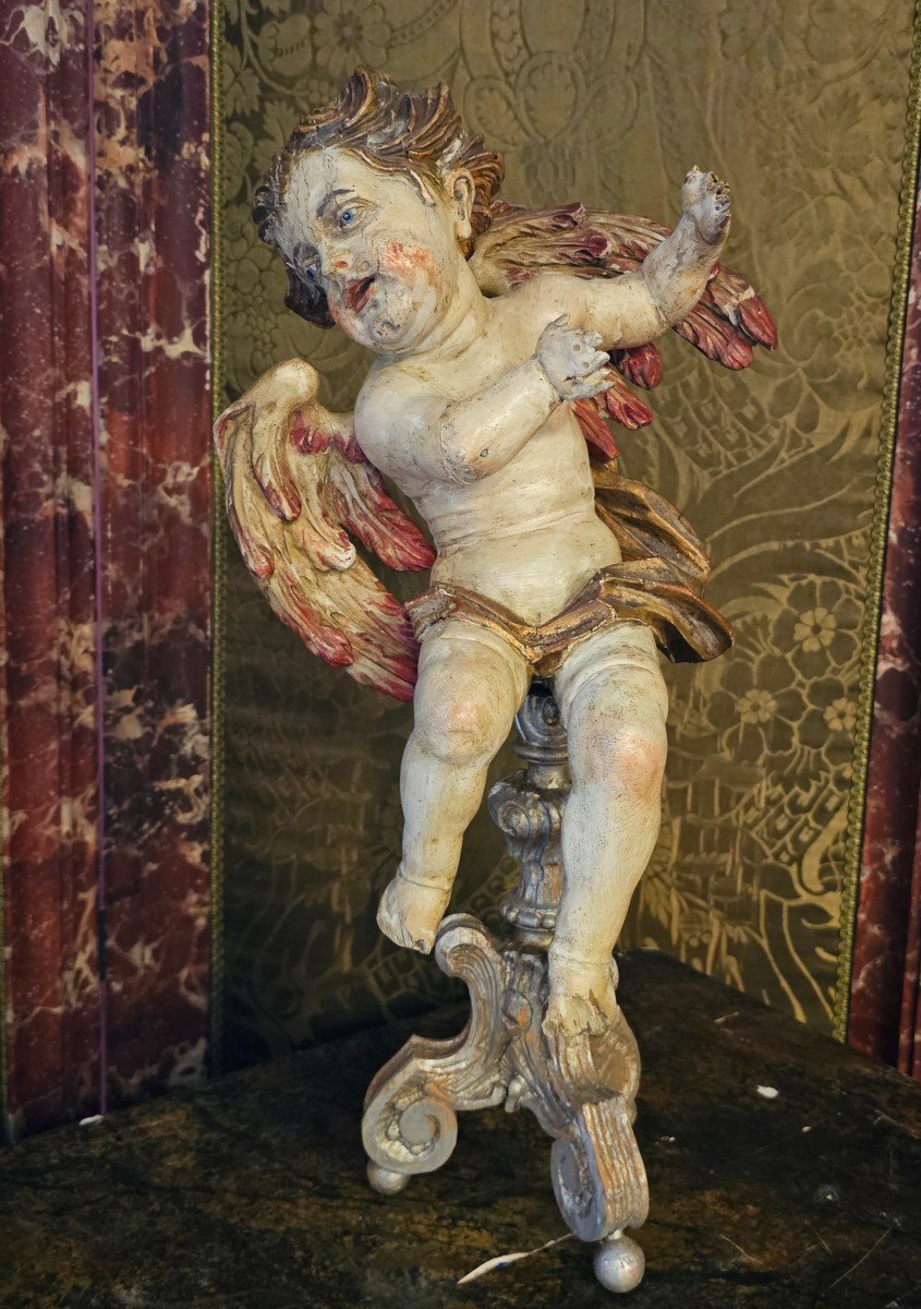 Polychrome Wooden Angel, Regency Period