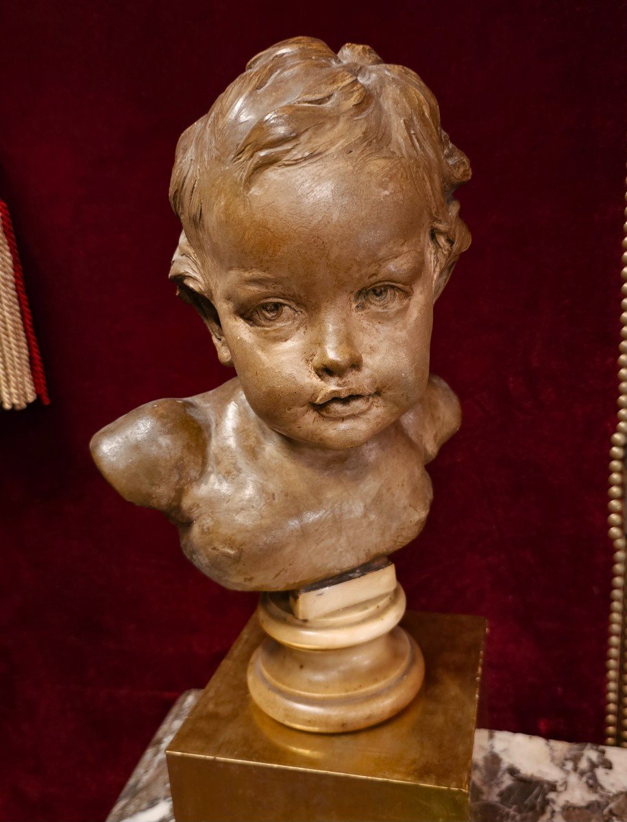 Petit Buste d'Enfant Du XIXème Siècle-photo-3