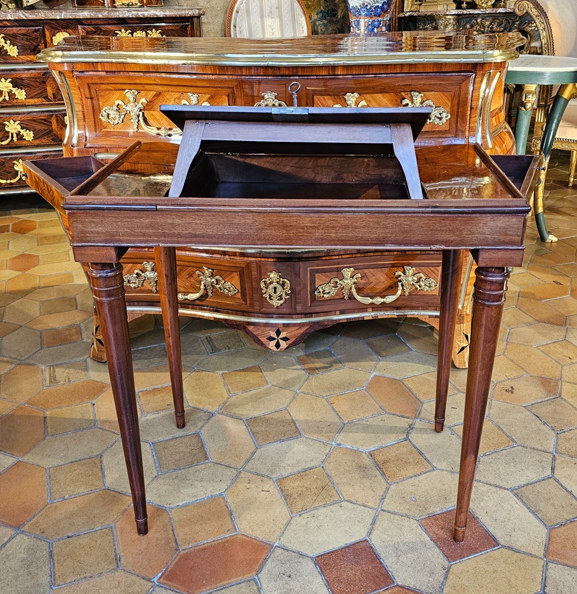 Petit Bureau De Voyage Epoque Louis XVI-photo-4