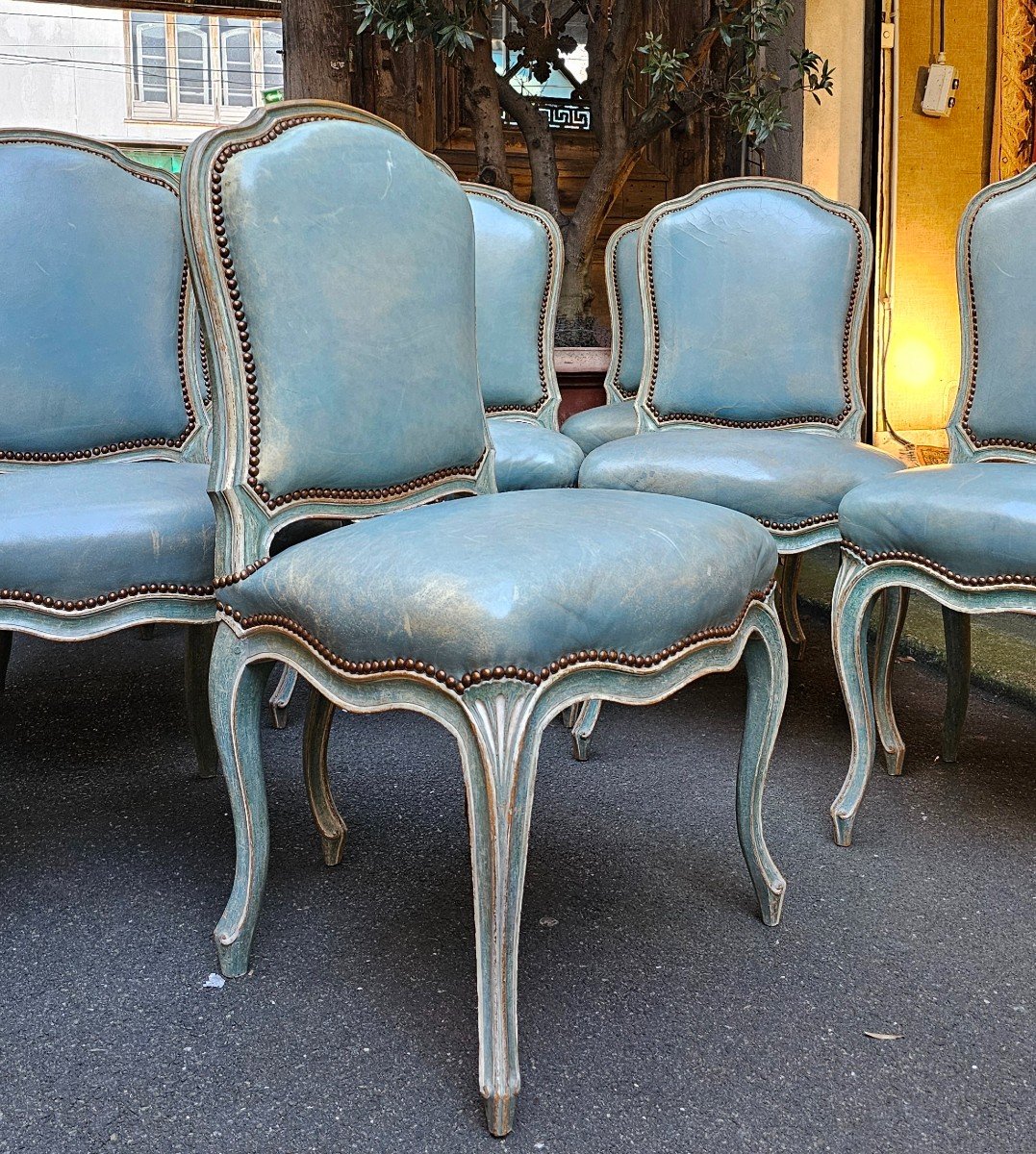 Suite De Huit Chaises De Style Louis XV-photo-2