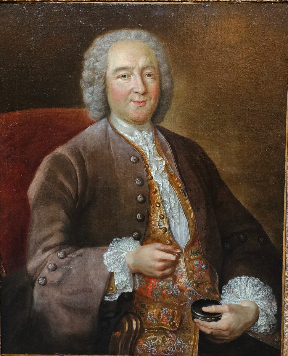 Portrait d'Un Gentilhomme Epoque Louis XV-photo-2