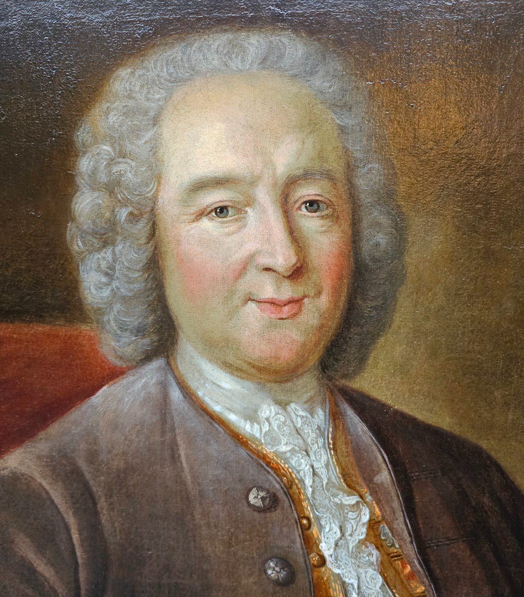 Portrait d'Un Gentilhomme Epoque Louis XV-photo-3