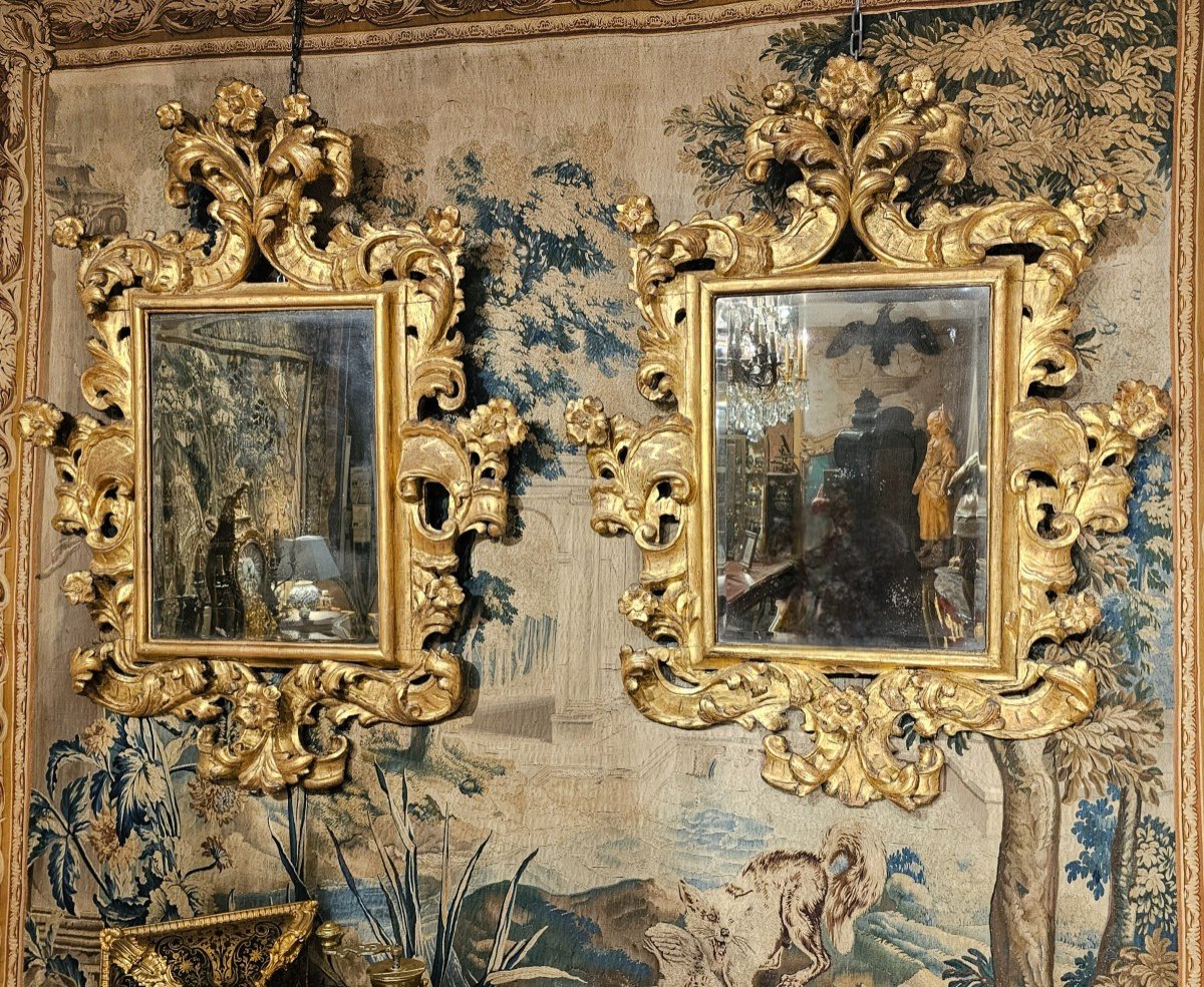 Pair Of Large Mirrors From The Early 18th Century-photo-2