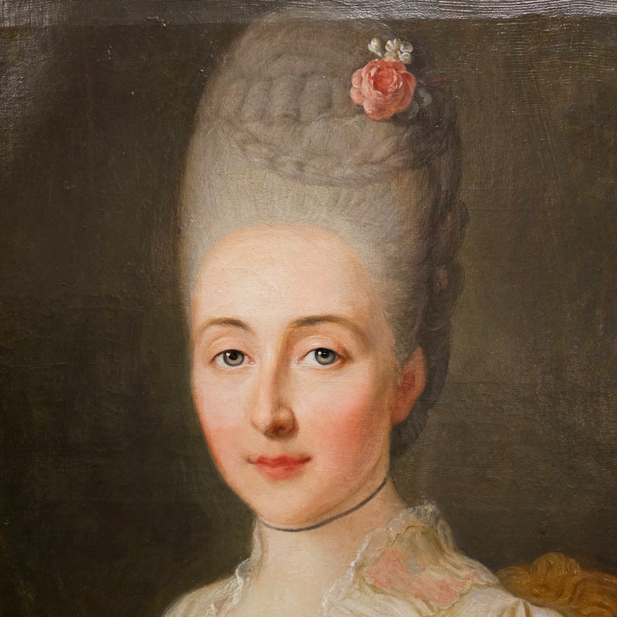 Portrait d'Une Elégante Epoque Louis XVI -photo-3