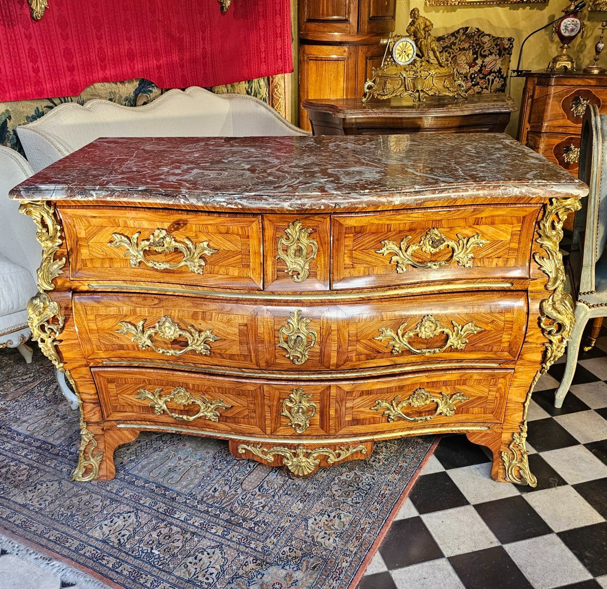 Louis XV Period Tomb-shaped Chest Of Drawers-photo-3