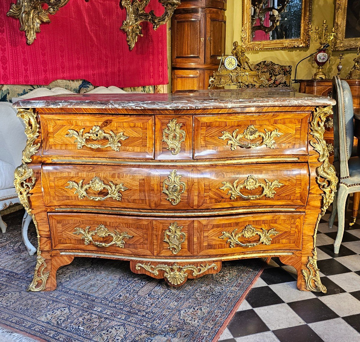 Louis XV Period Tomb-shaped Chest Of Drawers