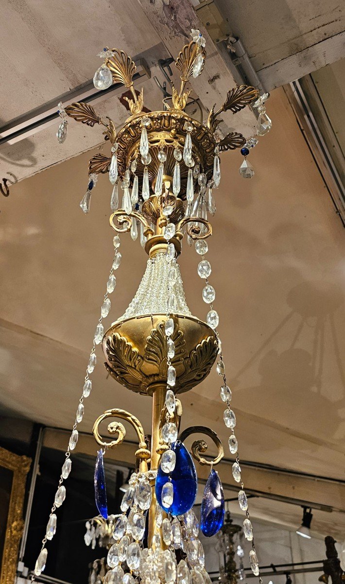 Empire Restoration Period Gilt Bronze Chandelier-photo-3