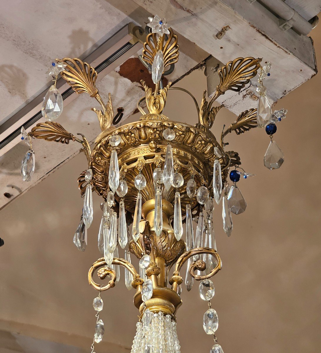 Empire Restoration Period Gilt Bronze Chandelier-photo-4