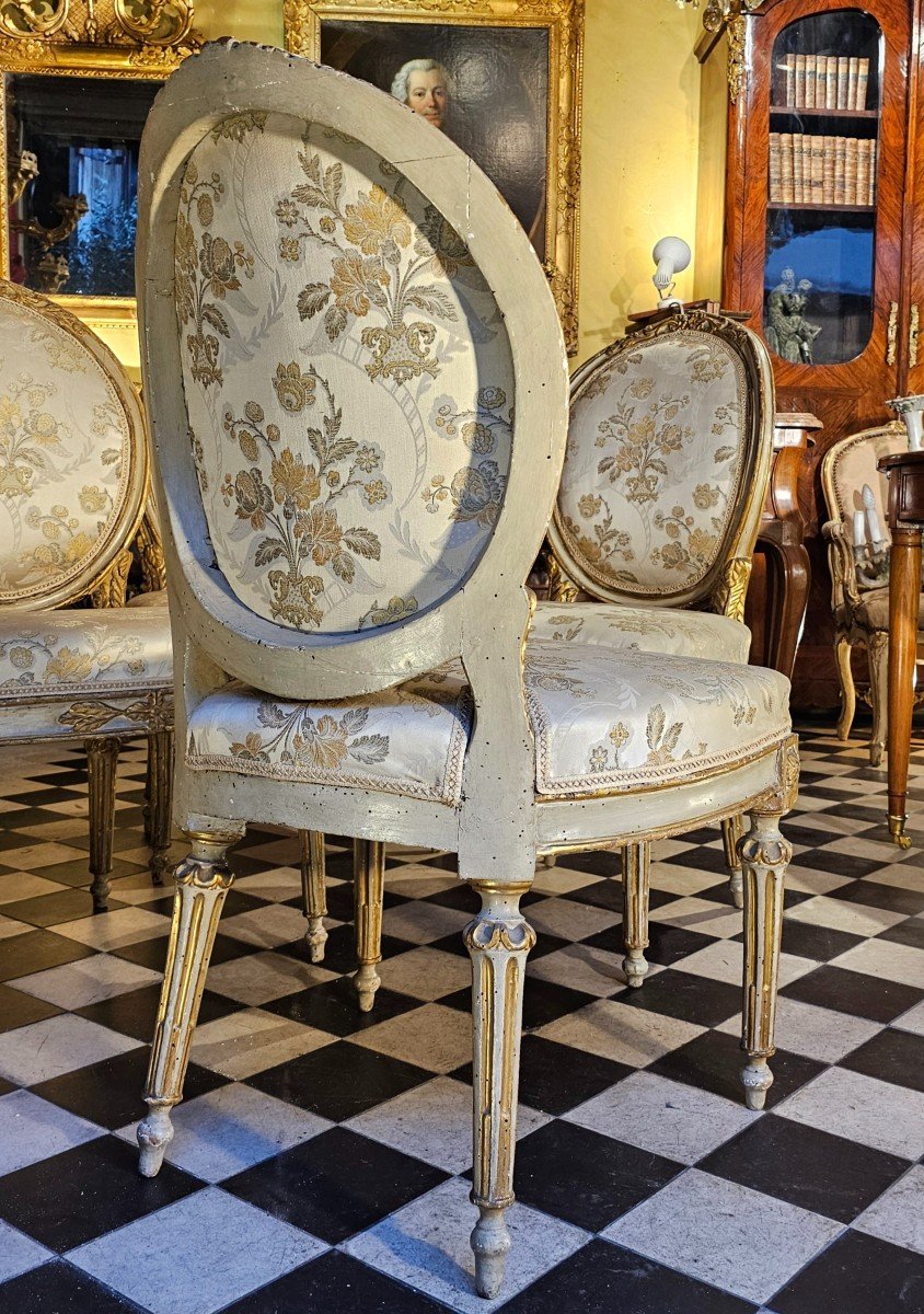 Suite De Quatre Chaises Epoque Louis XVI-photo-4