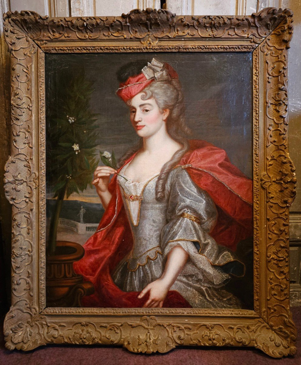 Portrait d'Une Femme à La Fleur d'Oranger Epoque Régence