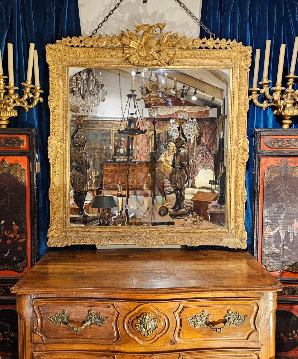 Louis XV Period Gilded Wood Mirror-photo-4