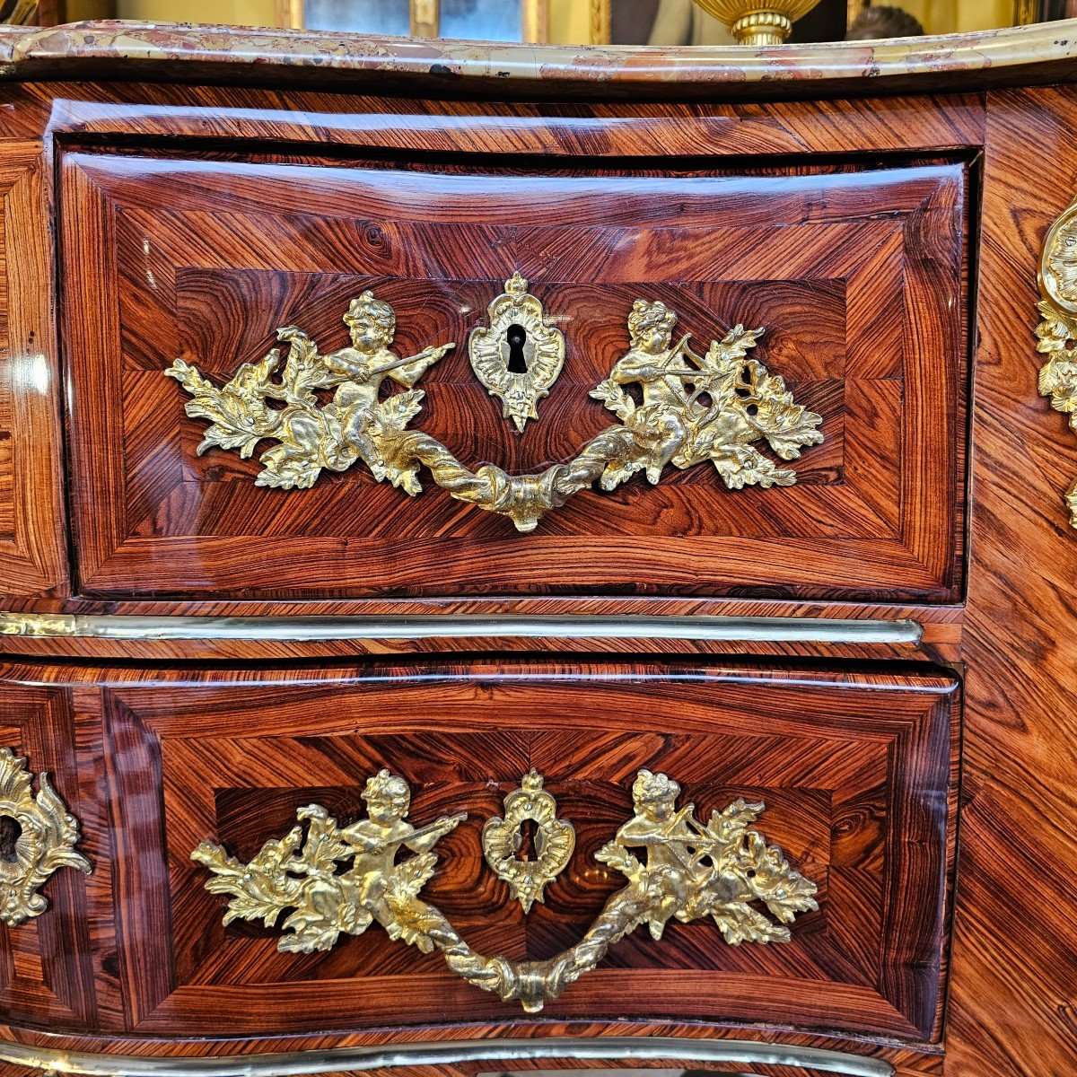 Louis XV Period Curved Chest Of Drawers-photo-4