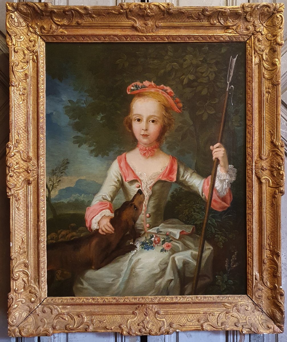 Portrait Of A Young Shepherdess Louis XV Period