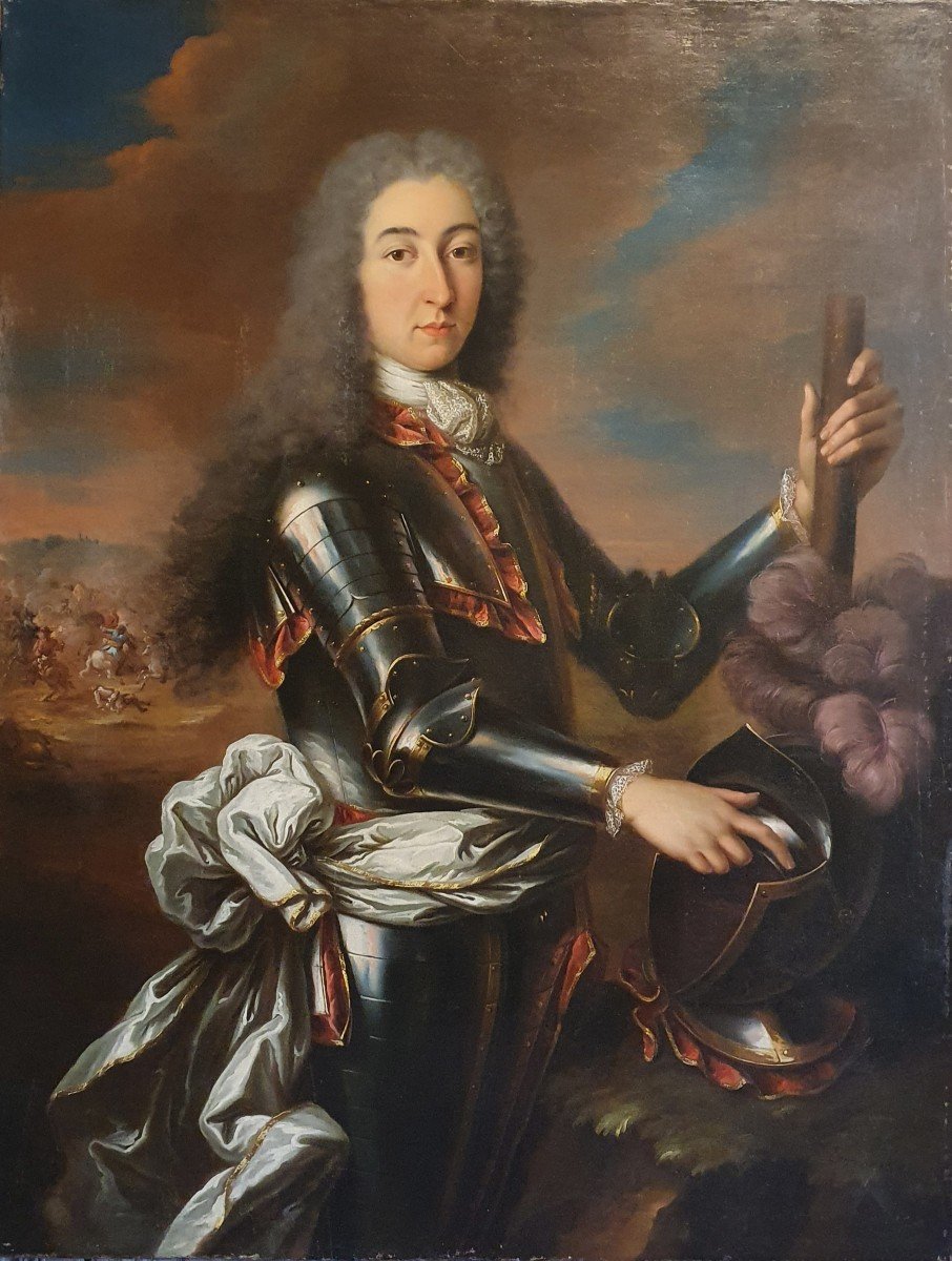 Portrait. d'Homme En Armure Epoque Louis XIV