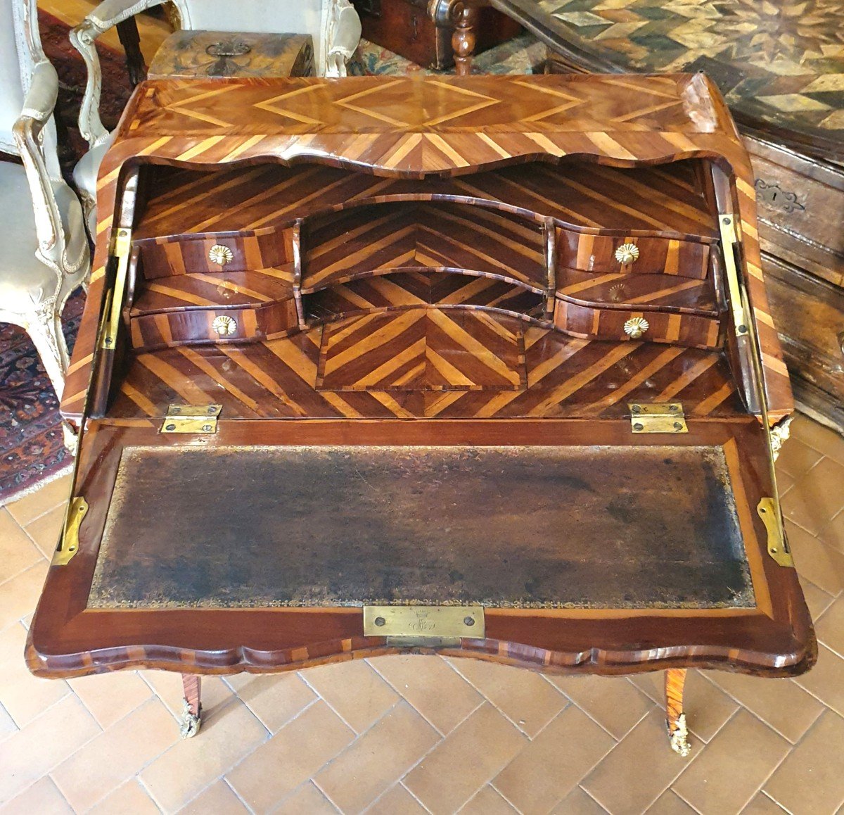 Bureau De Pente Epoque Louis XV-photo-2