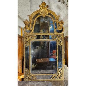 Important Miroir à Parecloses Epoque Louis XIV