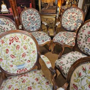 Suite Of Six Armchairs Louis XV-louis XVI Transition Period