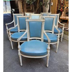 Suite Of Eight Directoire Style Armchairs