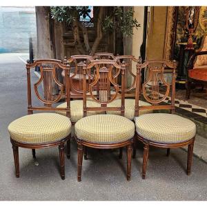 Suite De Six Chaises Epoque Louis XVI