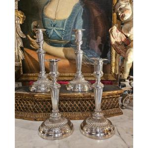 Suite Of Four Candlesticks Louis XVI Period