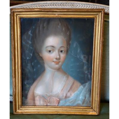 Pastel Girl Epoque Eighteenth Century