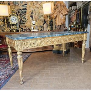 Grande Console En Bois Doré Epoque Louis XVI