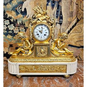 Important Louis XVI Period Gilt Bronze Clock