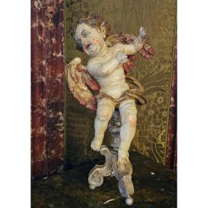 Polychrome Wooden Angel, Regency Period