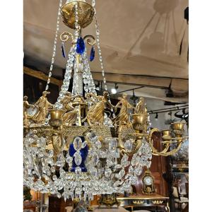 Empire Restoration Period Gilt Bronze Chandelier