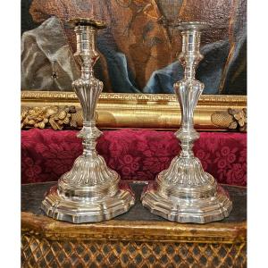 Pair Of Louis XV Period Candlesticks