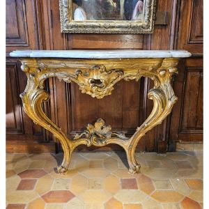 18th Century Gilded Wood Console