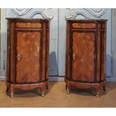 Pair Of Half Moon Transition Style Furniture
