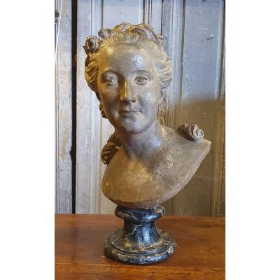 Buste De Femme En Plâtre Epoque Louis XVI