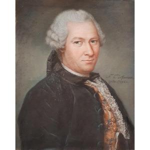 Pastel d'Homme En Habit De Cour Epoque Louis XV