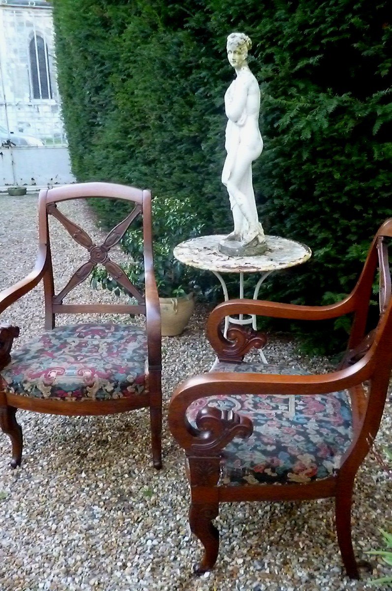 Pair Of Restoration Period Armchairs-photo-2