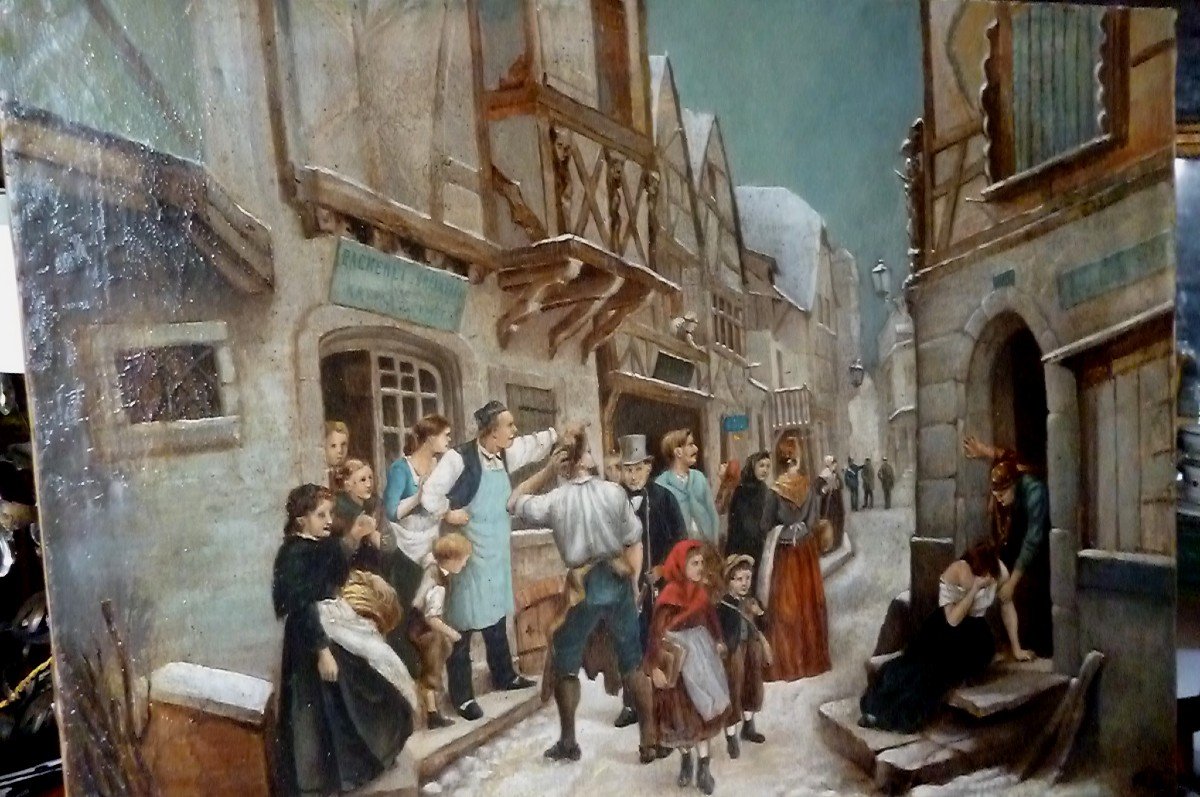 Street Scene In Alsace 19th Century -photo-2