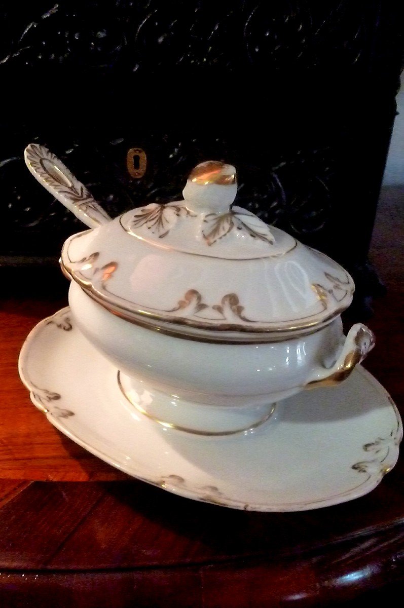 Paris Porcelain Sugar Bowl With Its Sprinkler Spoon, Louis Philippe Period -photo-8