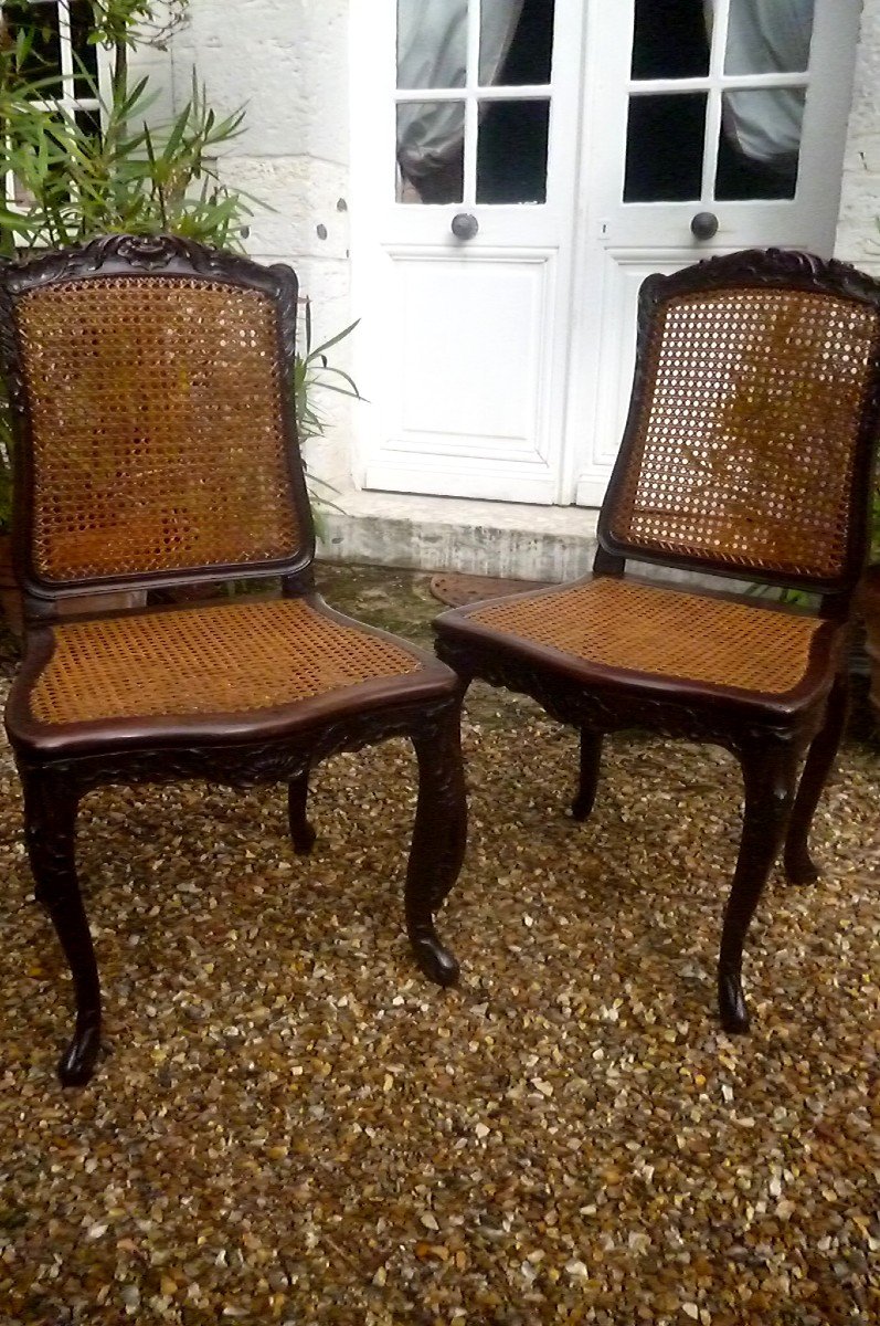 Pair Of Louis XV Period Carved Chairs