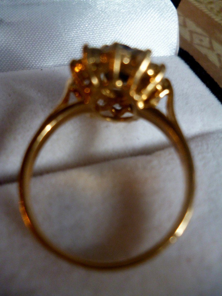 Gold Sapphire Diamond Ring -photo-4