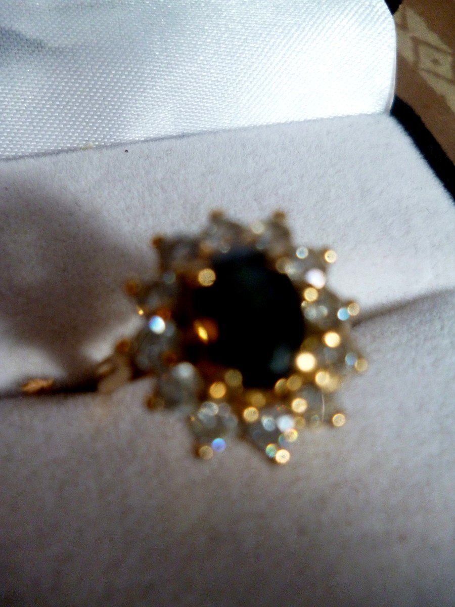 Gold Sapphire Diamond Ring -photo-7