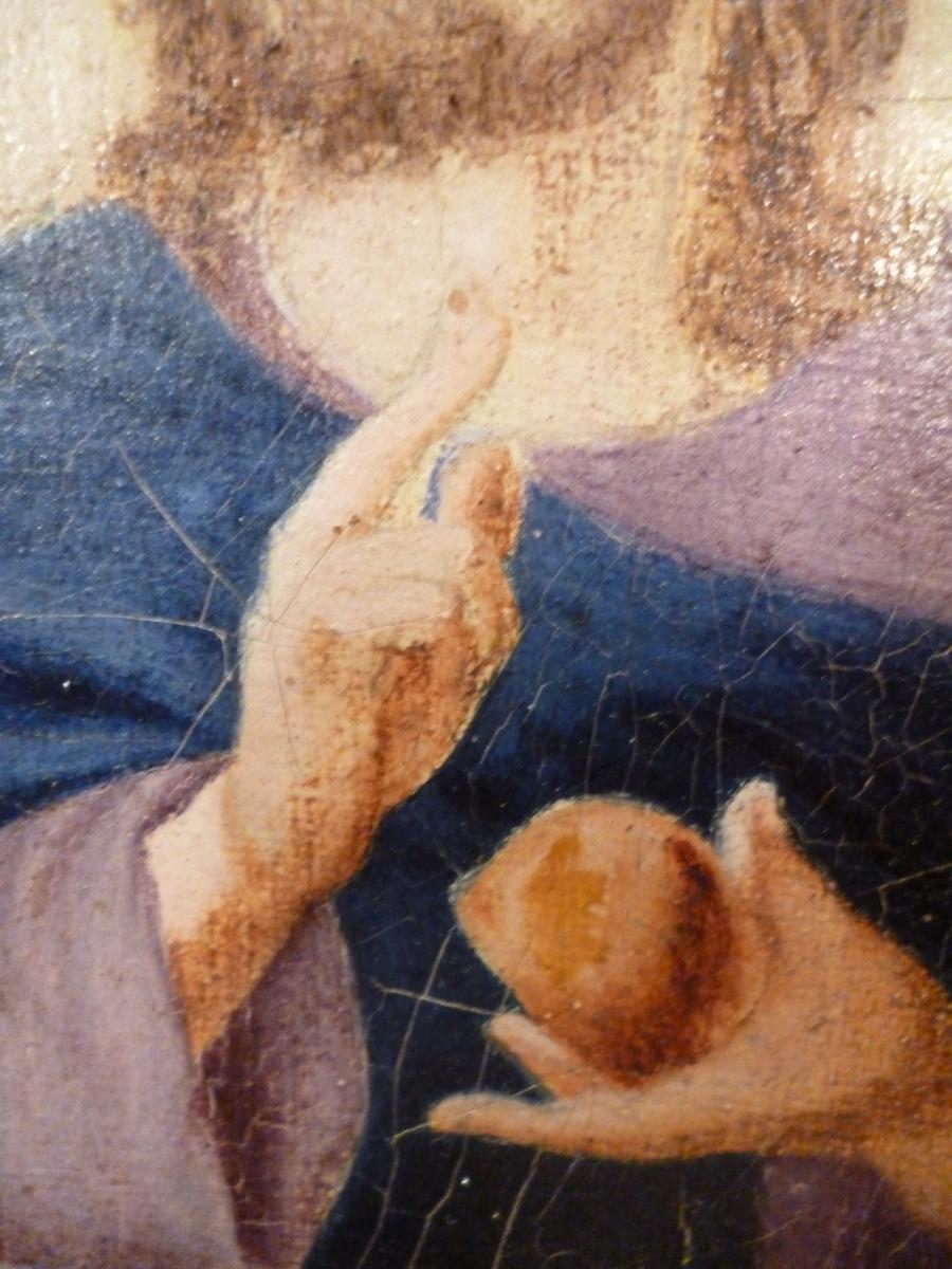 Oil On Canvas Christ Eighteenth E-photo-1