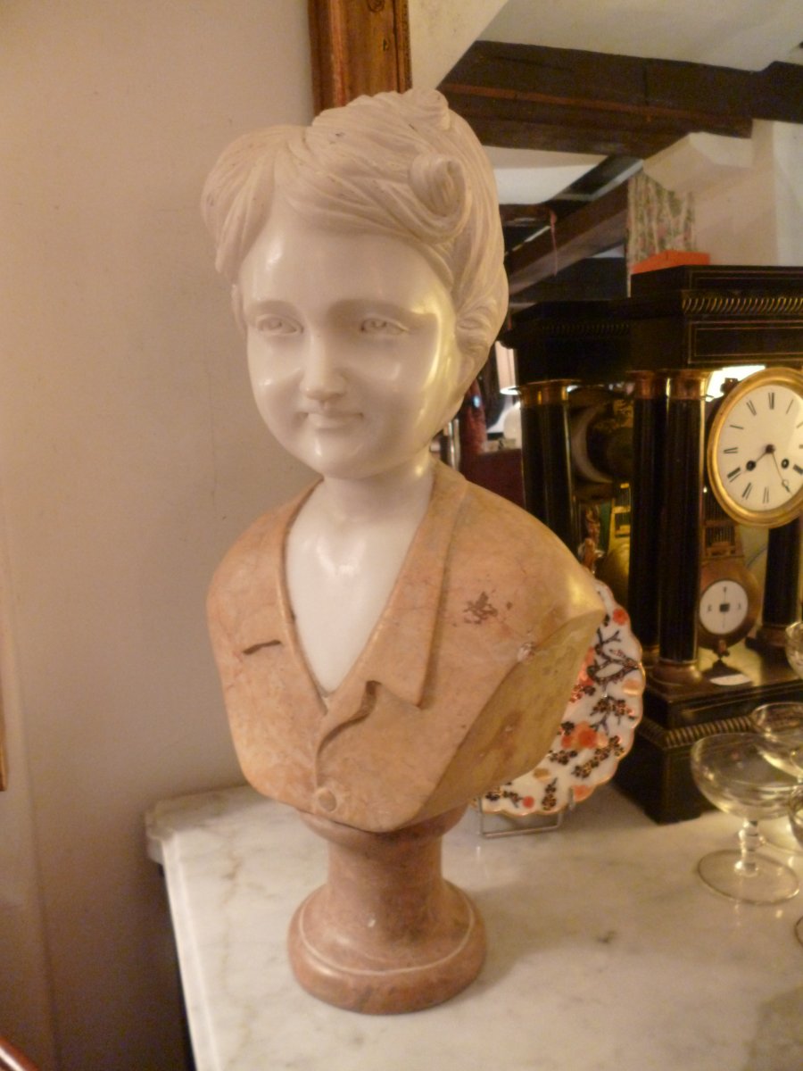 Marble Bust End XIX E-photo-4