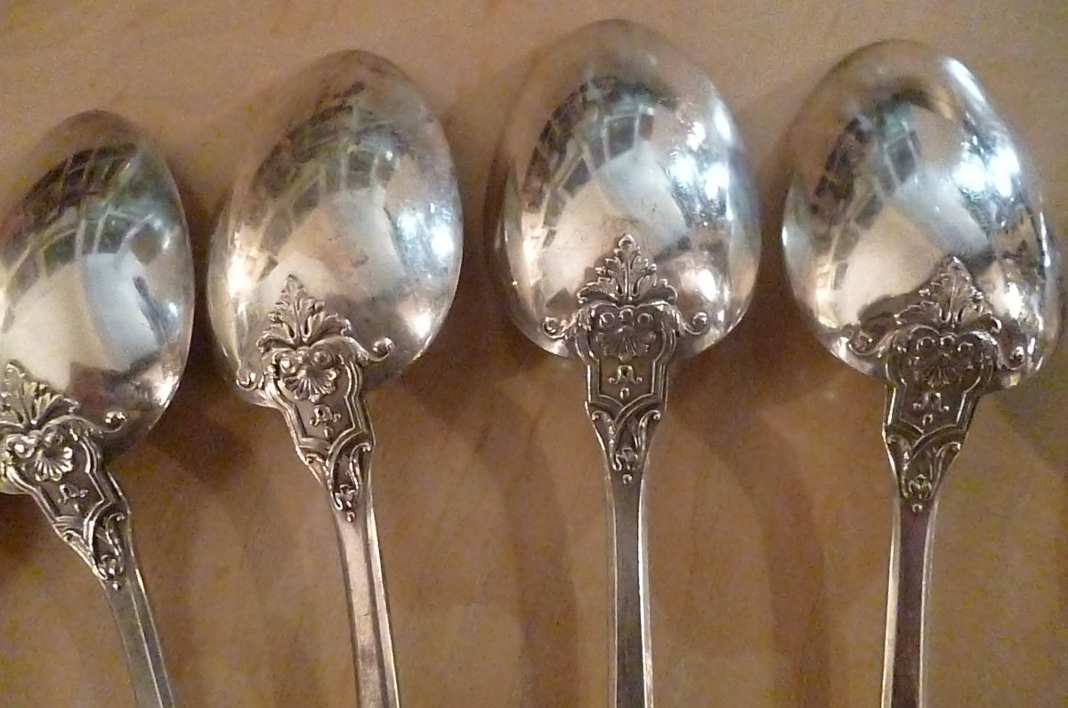 Eight Large Spoons Sterling Silver Goldsmith Henin-photo-7