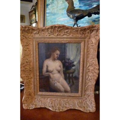 H . S ; T ;  Année 30 Femme Nue Dans Un Intérieur