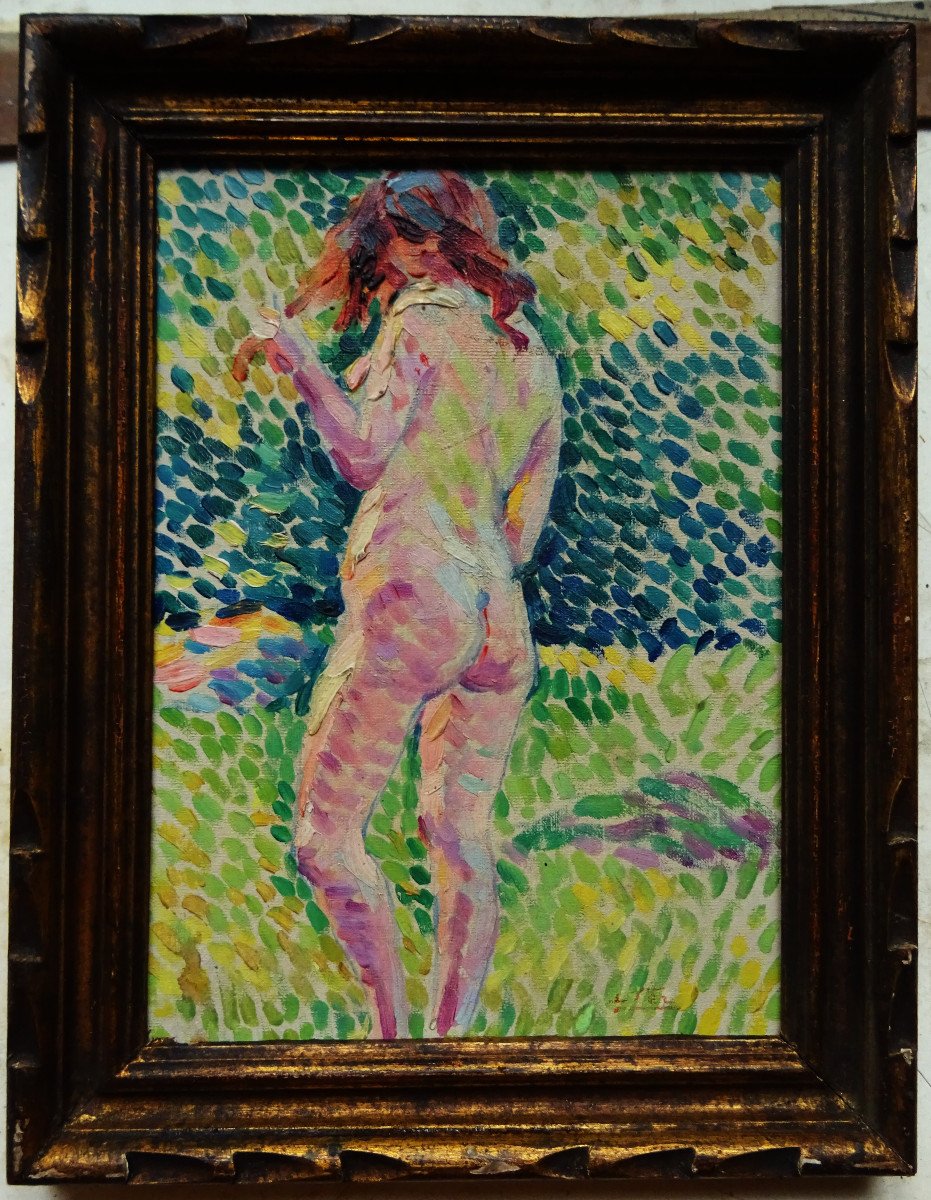 Edouard Fer (1887-1959) "nude Back, C.1907" Neo-impressionist Fauve, Nice, Seurat, Signac