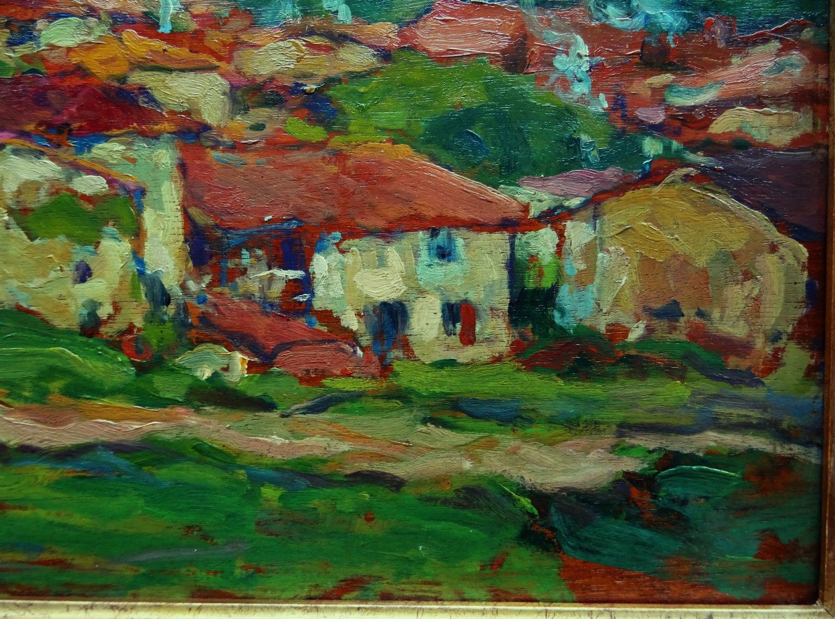 Georges Gobo (1876-1958) "village Du Fraisse, Auvergne" School Of Murols, Brittany, Angers,-photo-3