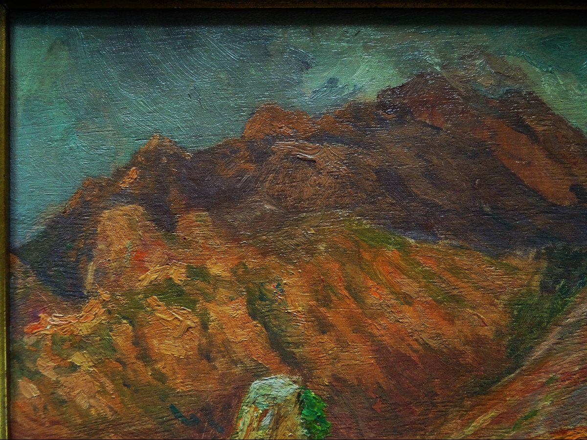 Edouard Crémieux (1856-1944) " Vue de Vistale, Piana Corse avril 1923 " Ecole Marseillaise, Marseille, Cannicioni, Olive, Gaussen, Bach-photo-3