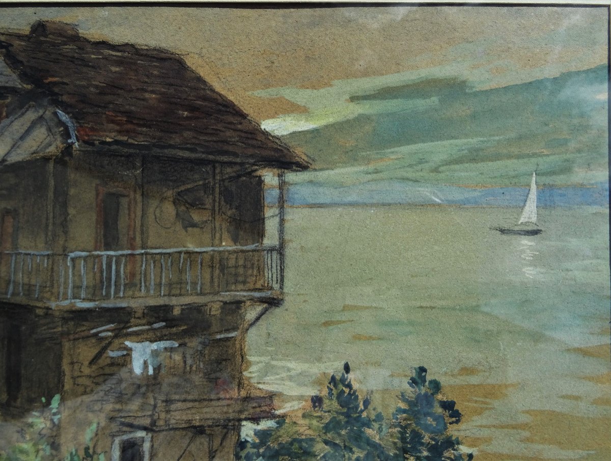  Henri Jamet (1858-1940) " Maison en bord de rivière " Ecole de Crozant et Gargilesse, Gien, Berry, Detroy...-photo-3